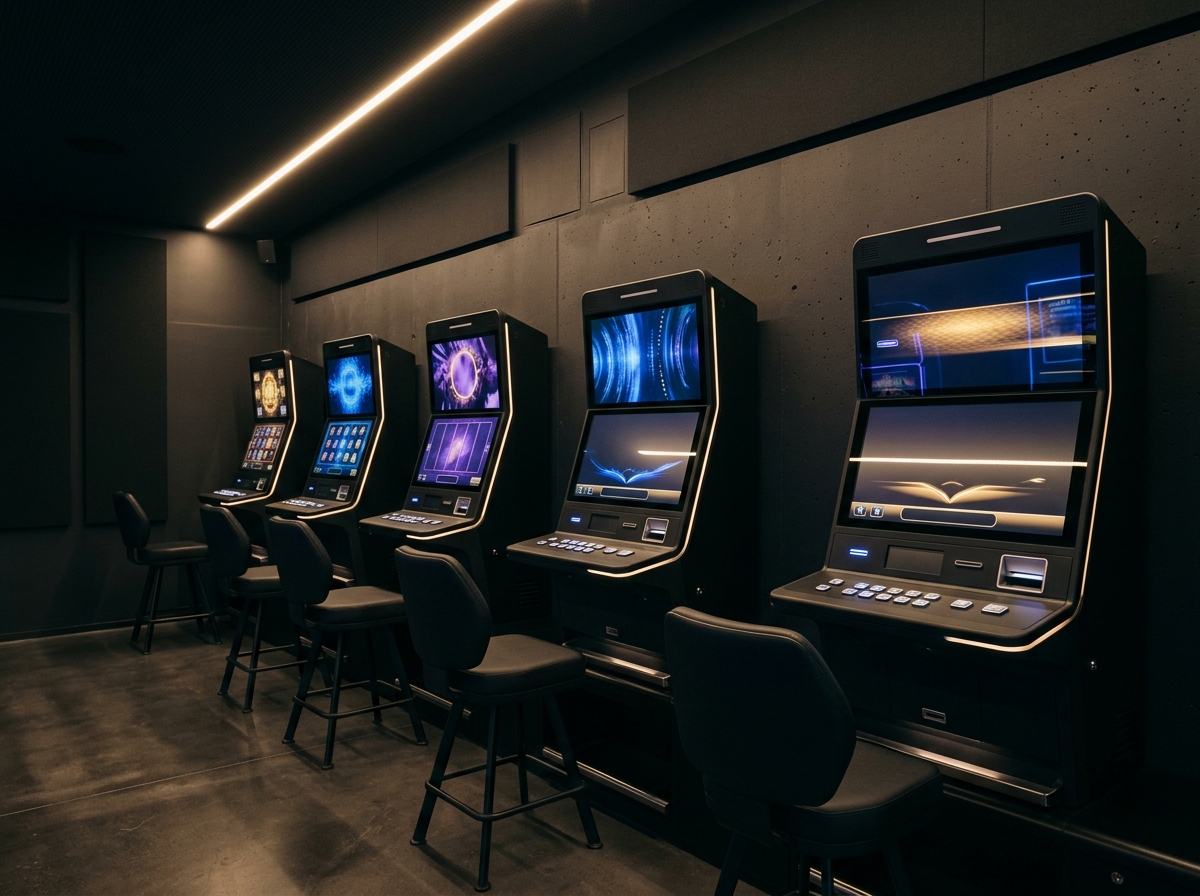 Moderne Spielautomaten vor Ort